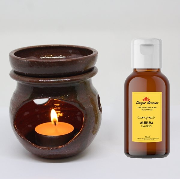 Glazed oil burner with fragrance oil